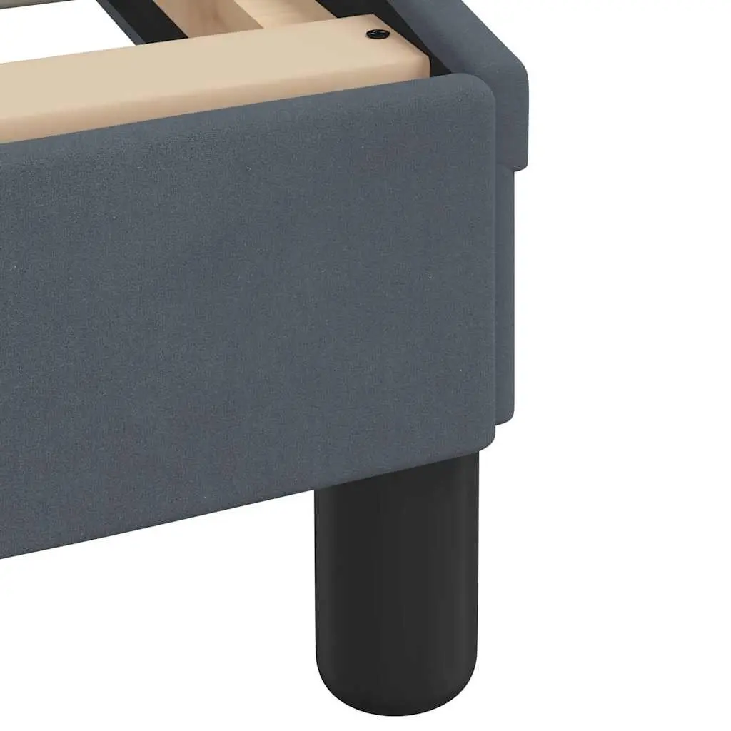 Queen Bed Frame Velvet Upholstered Headboard Dark Grey 152x203cm