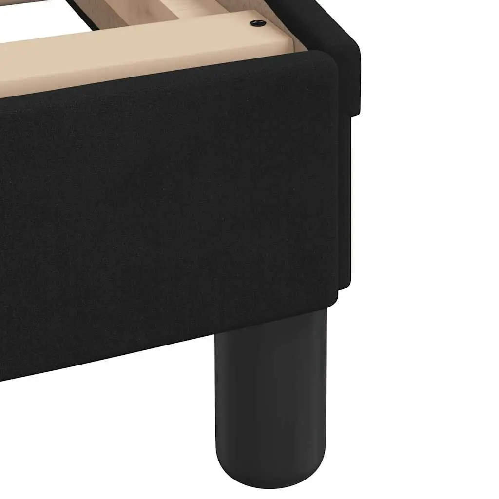 Bed Frame Velvet Upholstered Headboard Black 180x200 cm Plywood Slats