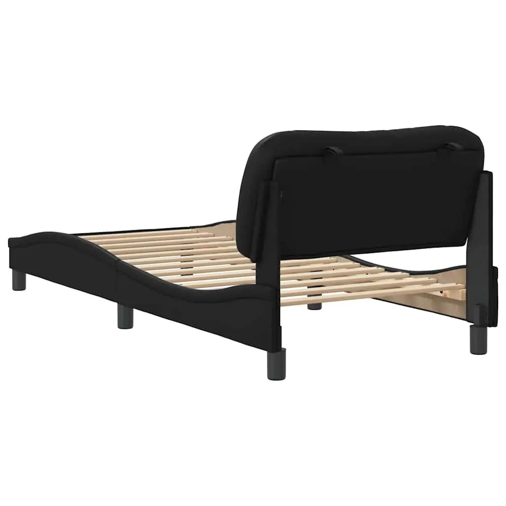 Bed Frame Faux Leather Headboard 90x190 cm Black