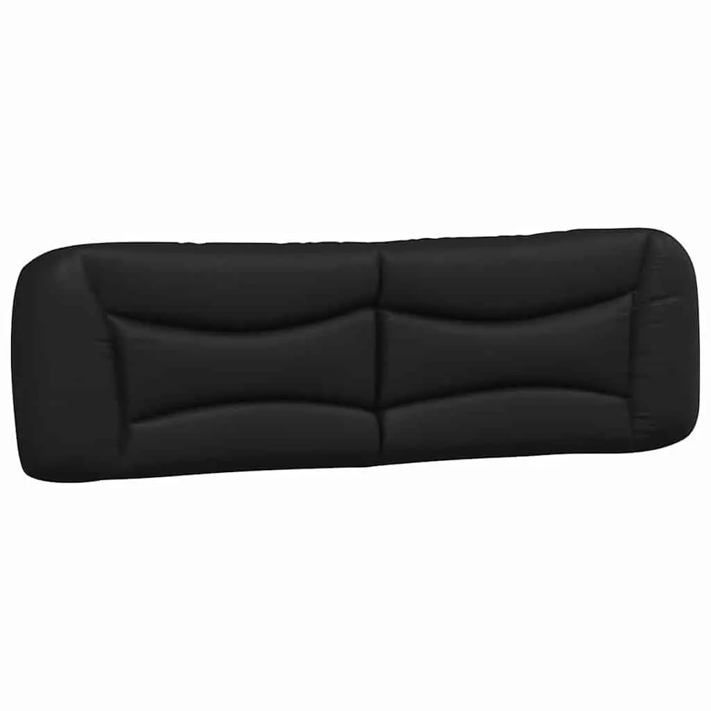 King Bed Frame Faux Leather Headboard Slatted Base 180x200cm Black