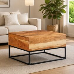Coffee Table 68x68x41cm in Brown Acacia Wood