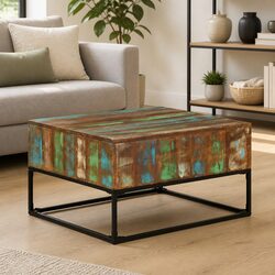 Coffee Table 68x68x41 cm in Solid Reclaimed Wood