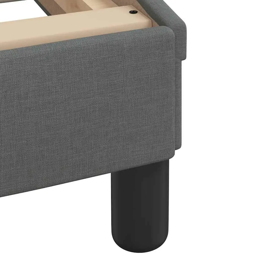 Bed Frame with Upholstered Headboard Foam-filled Support 107x203cm Grey