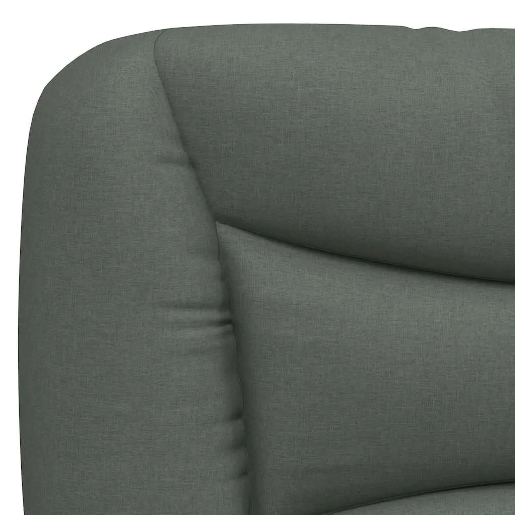 Bed Frame with Upholstered Headboard Foam-filled Support 107x203cm Grey