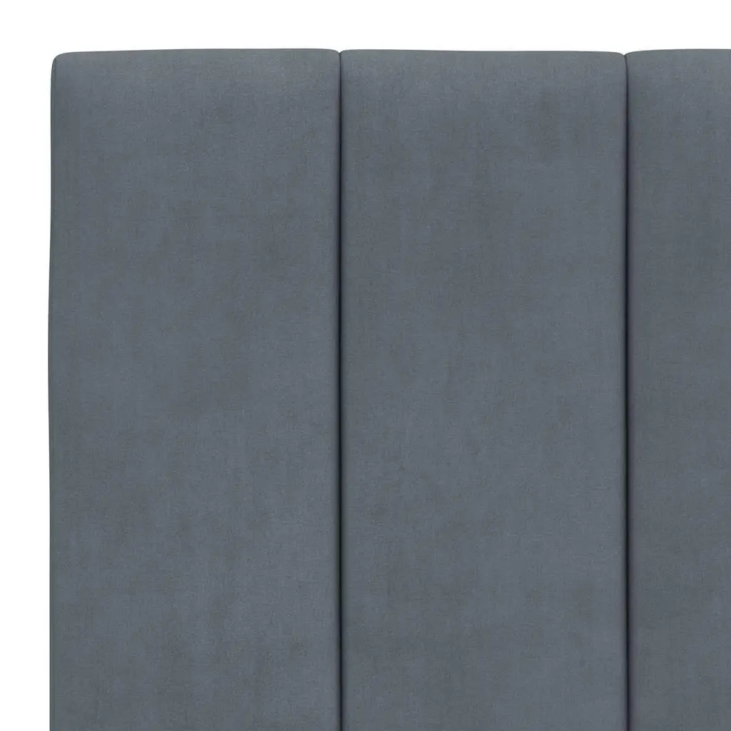 Bed Frame with Headboard Comfort Grey Velvet 90x190 cm