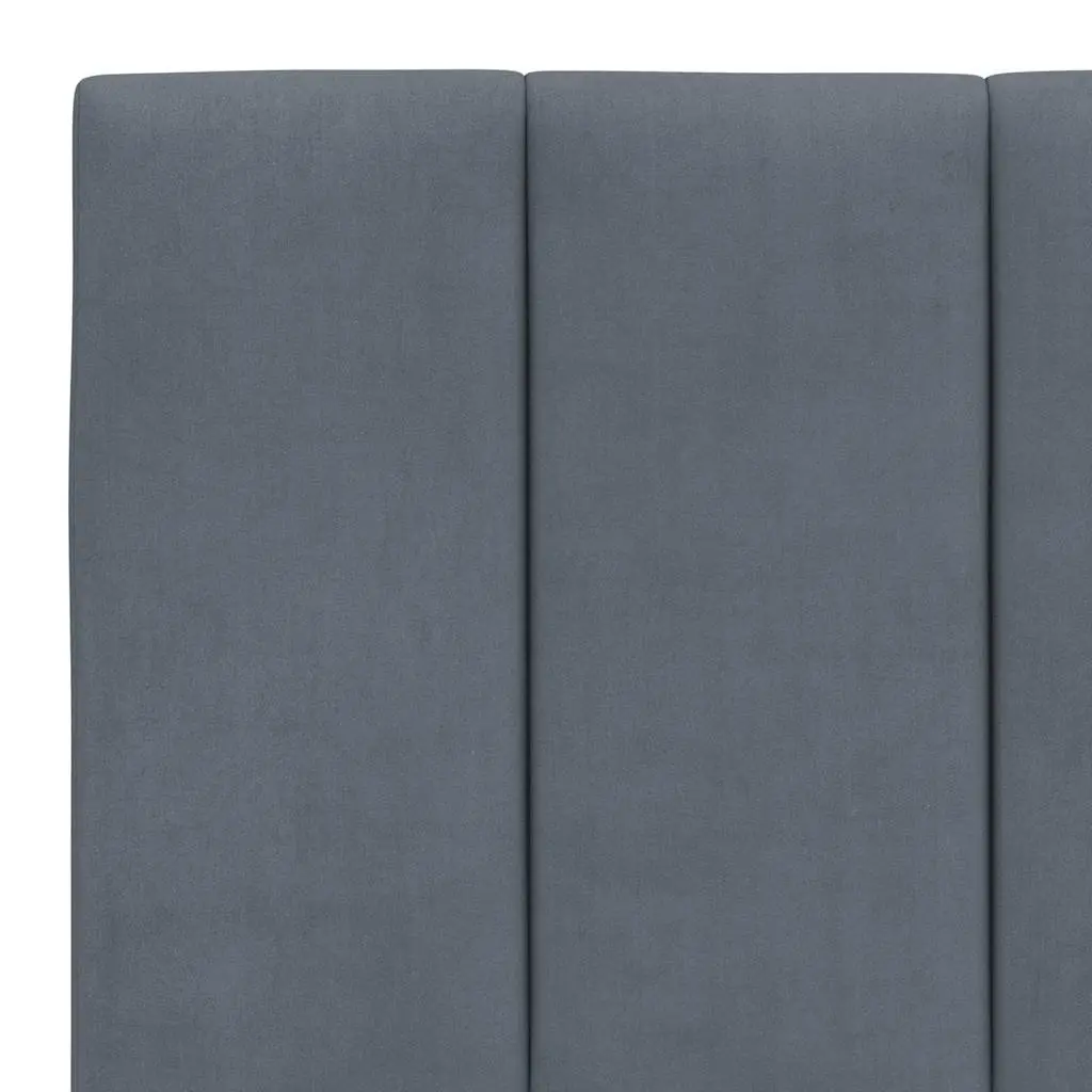 Queen Bed Frame Velvet Upholstered Modern 152 x 203 cm Grey