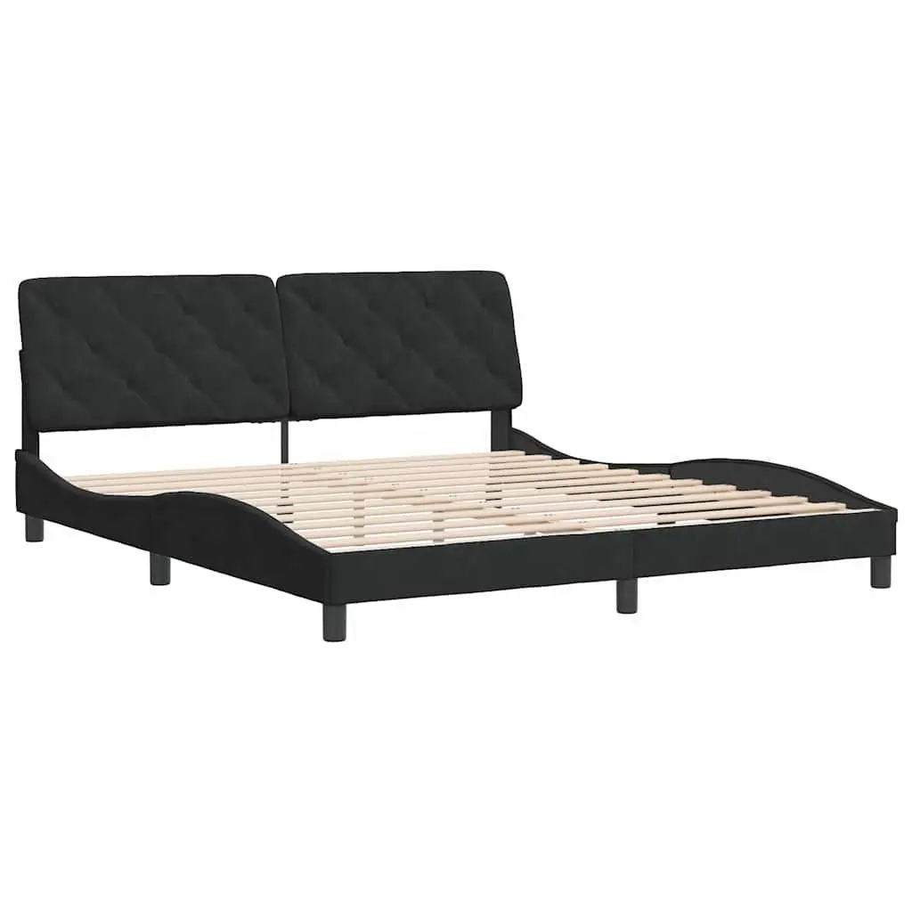 Bed Frame Velvet Upholstered 180x200 cm Black
