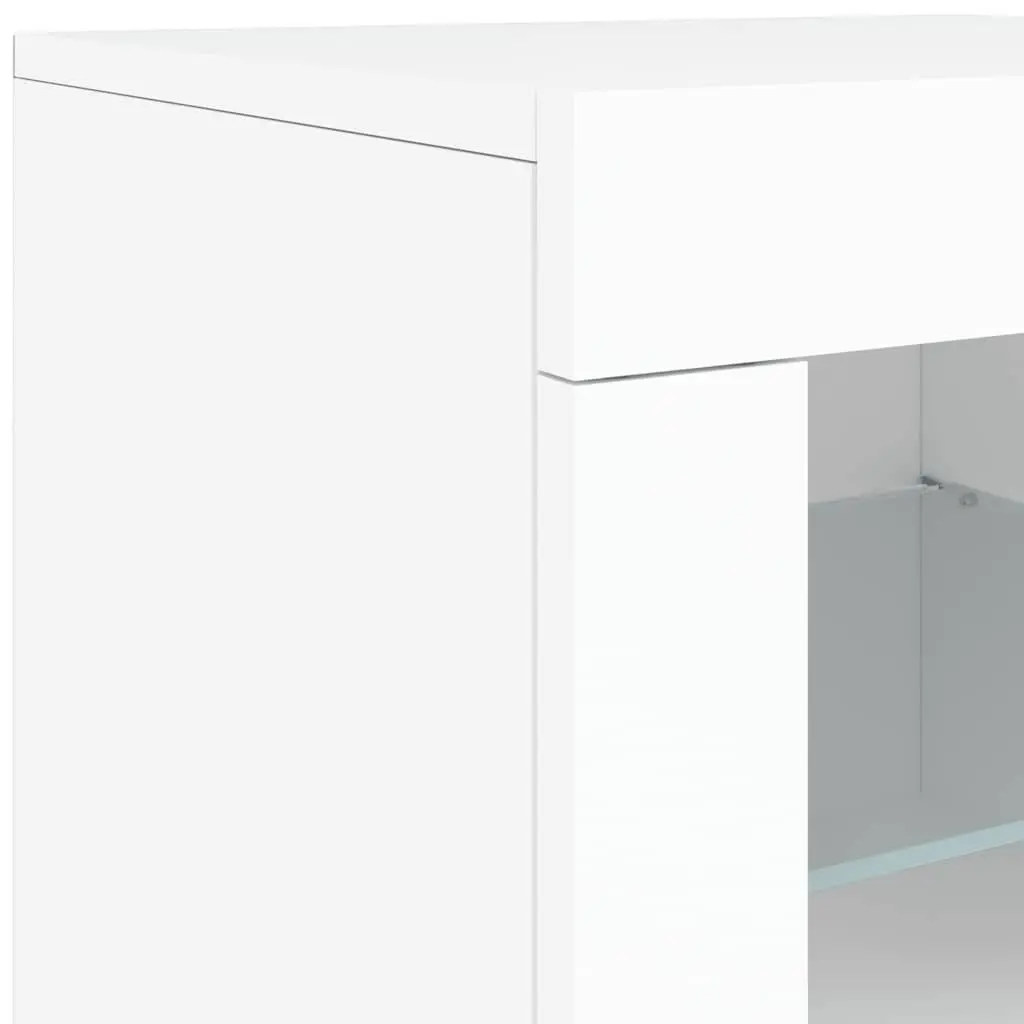 Sideboard Cabinet with RGB LED Lights Storage 181.5cm White