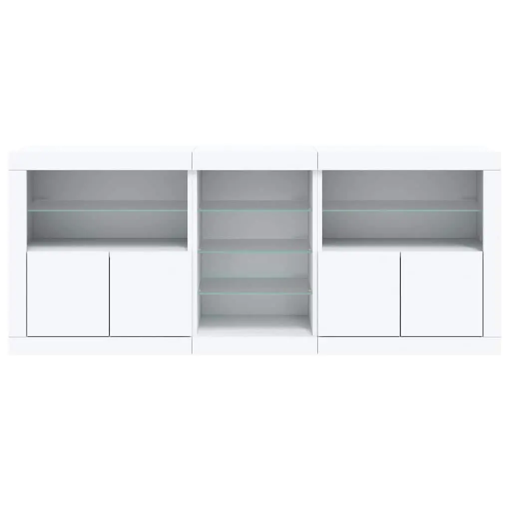 Sideboard Cabinet with RGB LED Lights Storage 181.5cm White