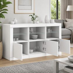 White Storage Sideboard with RGB LED Lighting Specifications