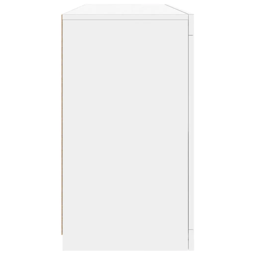 Sideboard with RGB LED Lights Storage Cabinet 142.5x37x67cm White