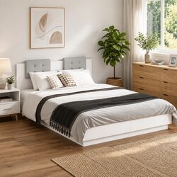 Engineered Wood Bed Frame with Headboard 150x200 cm
