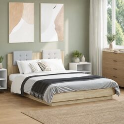 Bed Frame with Headboard in Sonoma Oak 135x190 cm