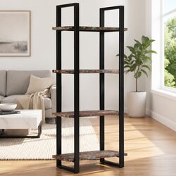 Stylish 4-Tier Bookcase in Solid Reclaimed Wood