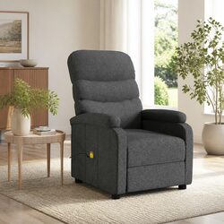 Dark Grey Fabric Reclining Massage Chair with 6 Points