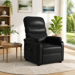 Electric Lift Recliner Armchair with Faux Leather Cover