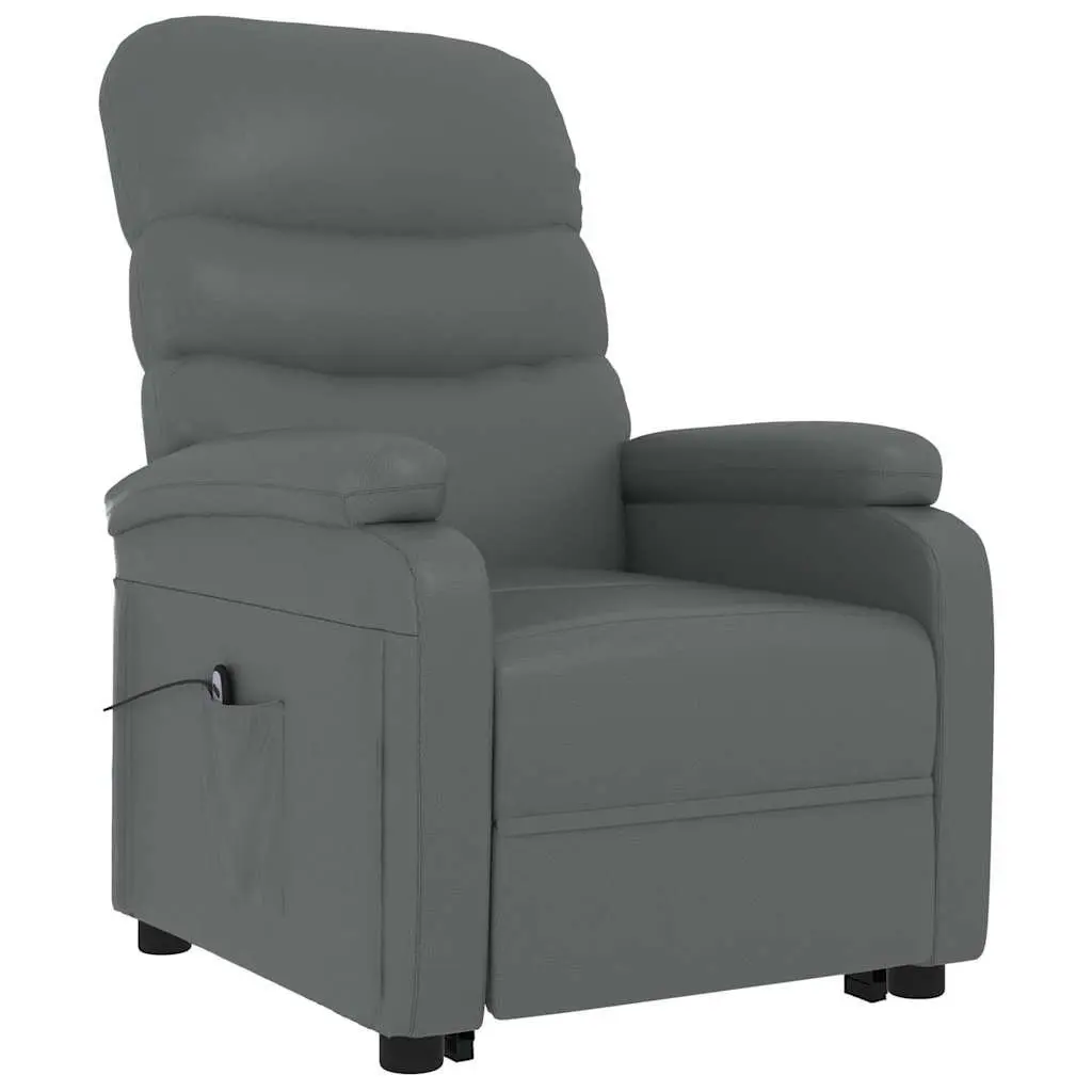 Electric Power Lift Recliner Chair Comfort Anthracite Faux Leather