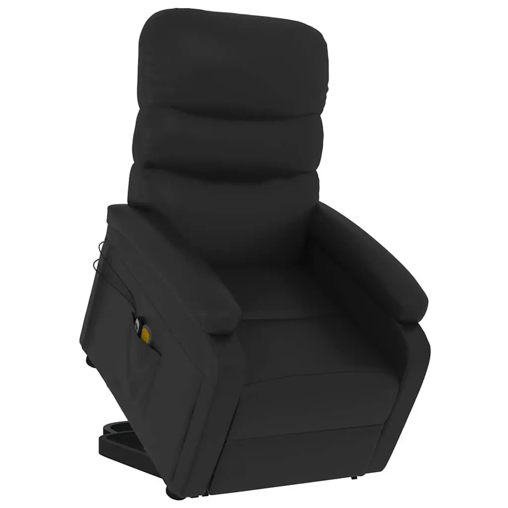 Electric Massage Recliner Chair Lift Function Black Faux Leather