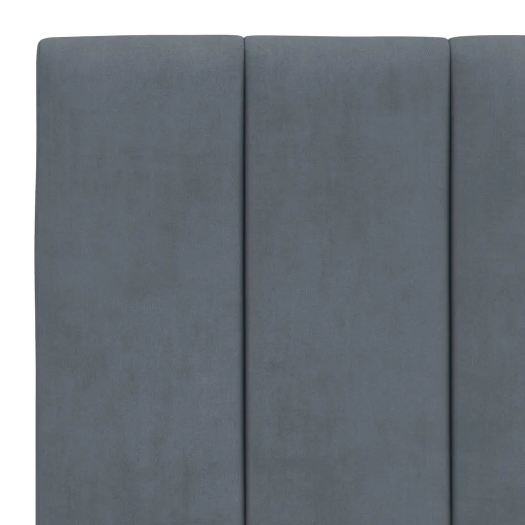 LED Light Bed Frame Slatted Base Dark Grey Velvet 90x190 cm Headboard