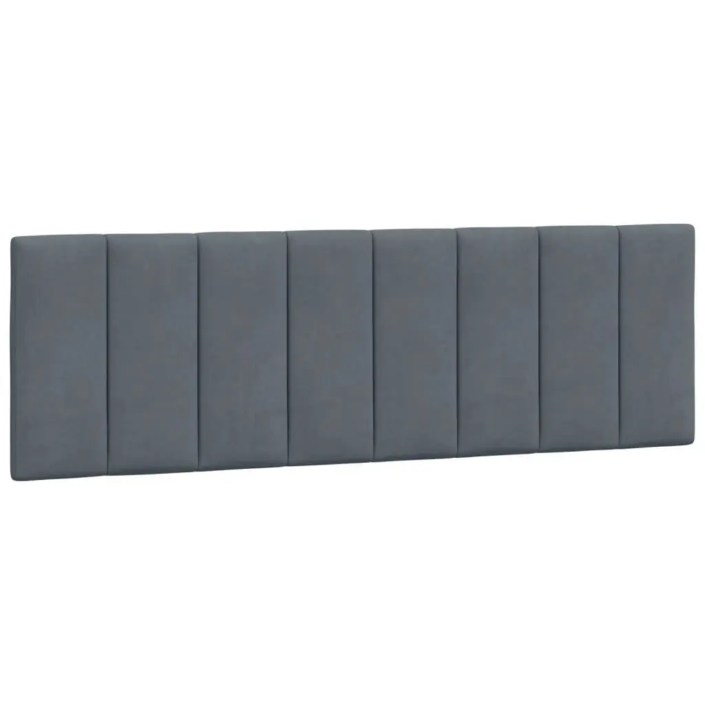 Queen Bed Frame LED Grey Velvet Headboard Plywood Slats Modern Bedroom Furniture