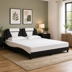 LED Bed Frame with Faux Leather Upholstery 180x200 cm