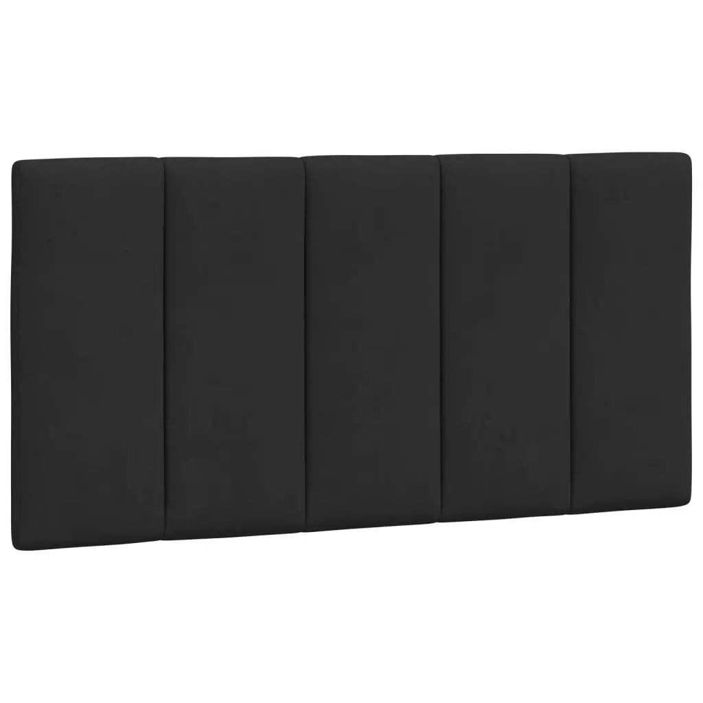 King Single Bed Frame with LED Lights Velvet Upholstered 107x203 cm Black