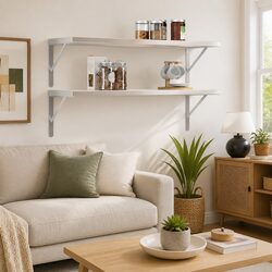 Floating Wall Shelves 2 pcs 100x40 cm Stainless Steel