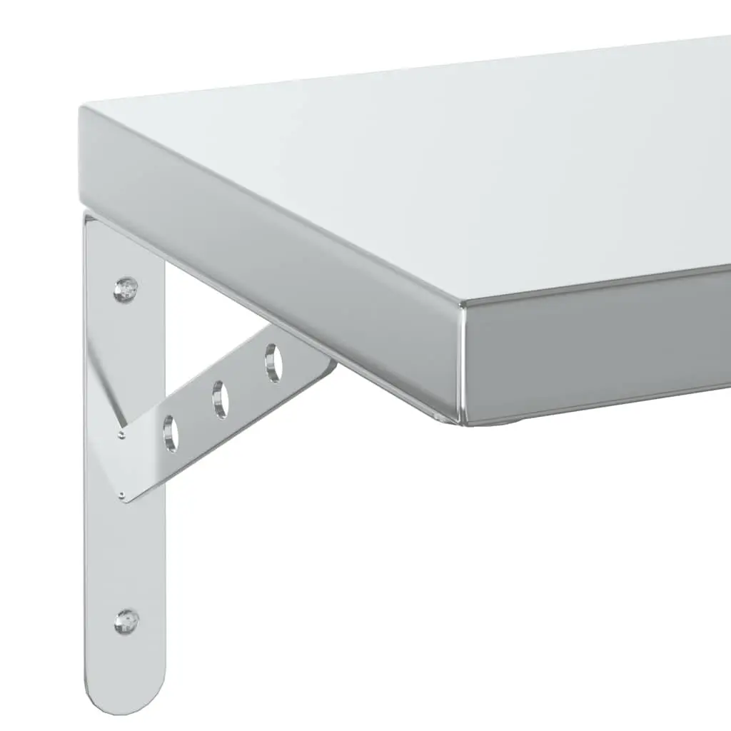 Wall Shelves Space-saving Wall-mounted 100x23.5 cm Silver 2 Piece