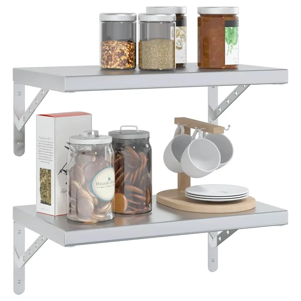 Wall Shelves Space-saving 50x30 cm Silver