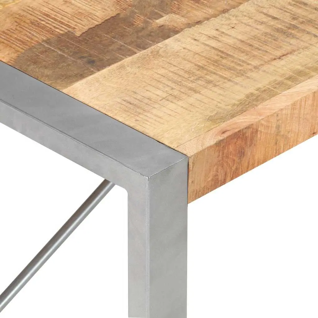 Coffee Table Industrial Style Solid Rough Mango Wood 120x60x40 cm Brown