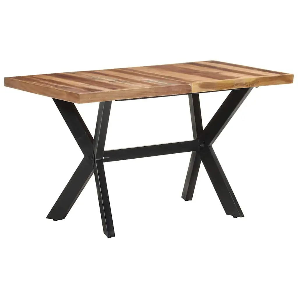 Industrial Style Dining Table Solid Wood 140x70x75 cm Brown Kitchen Furniture