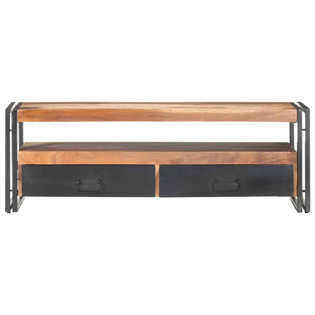 TV Cabinet 120x30x40 cm Brown Wood Storage Unit with Drawers Open Compartment