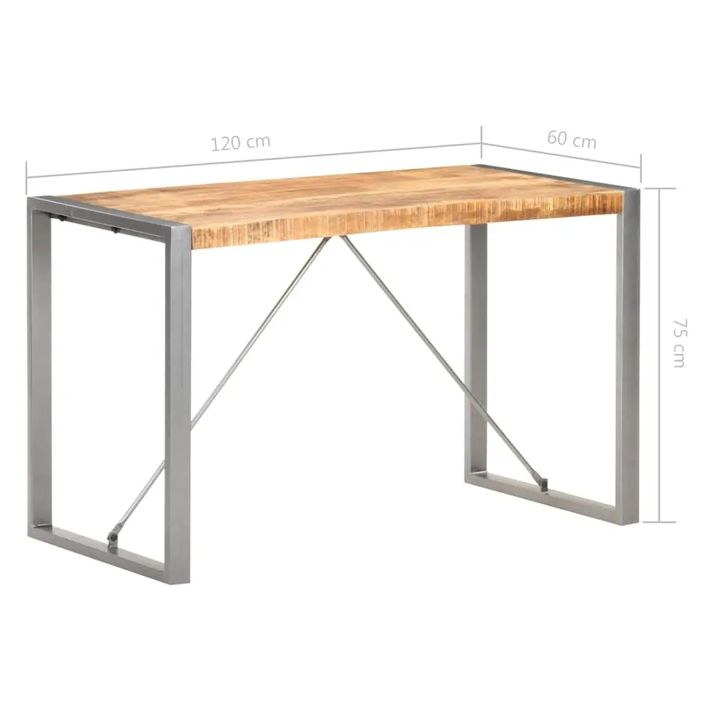 Dining Table Solid Mango Wood Industrial Style Brown 120x60x75 cm