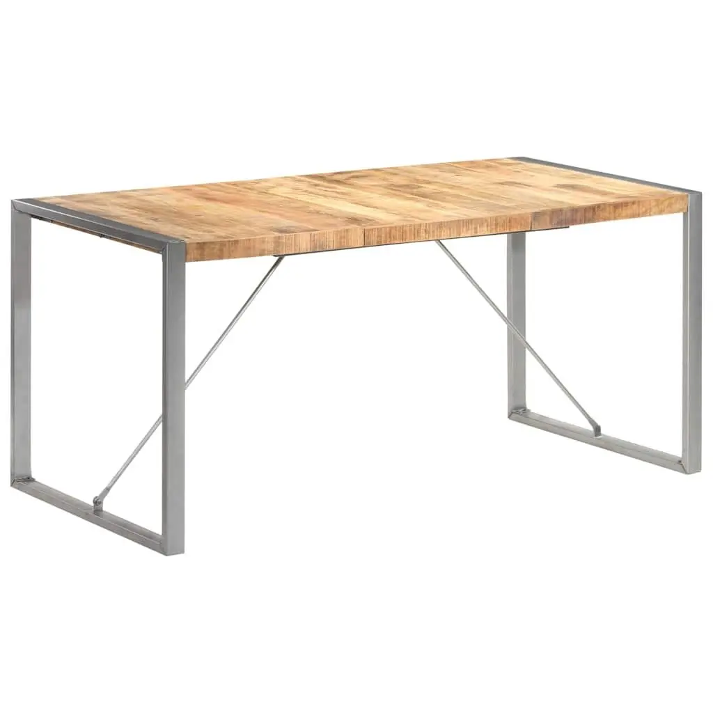 Dining Table 160x80x75 cm Solid Wood Kitchen Furniture Industrial Design
