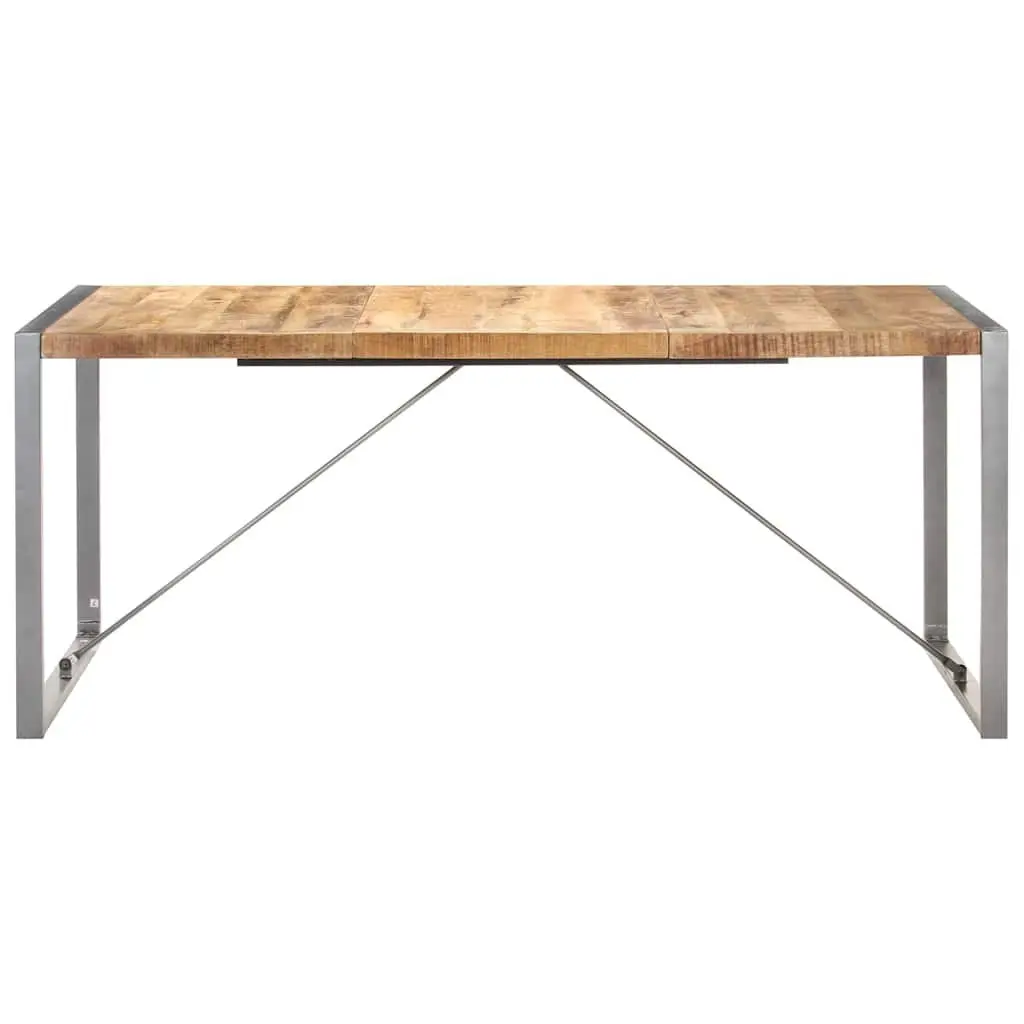 Dining Table Industrial Aesthetic Solid Mango Wood 180cm x 90cm x 75cm Brown