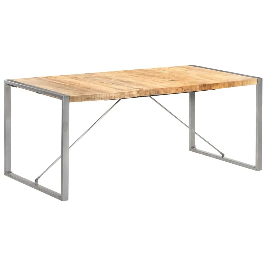 Dining Table Industrial Aesthetic Solid Mango Wood 180cm x 90cm x 75cm Brown