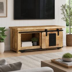 Mango Wood TV Cabinet 90x35x40 cm - Storage Unit