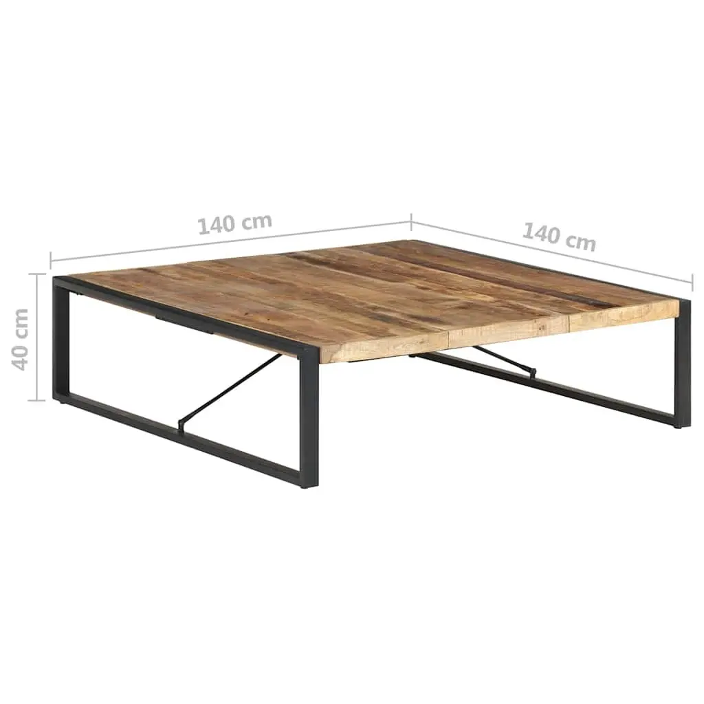 Coffee Table Industrial Style Solid Wood 140x140x40cm Brown