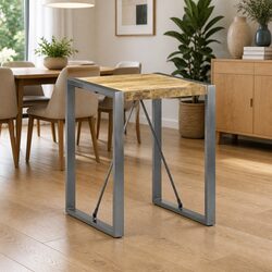 Dining Table 60x60x75cm Solid Mango Wood Steel Legs