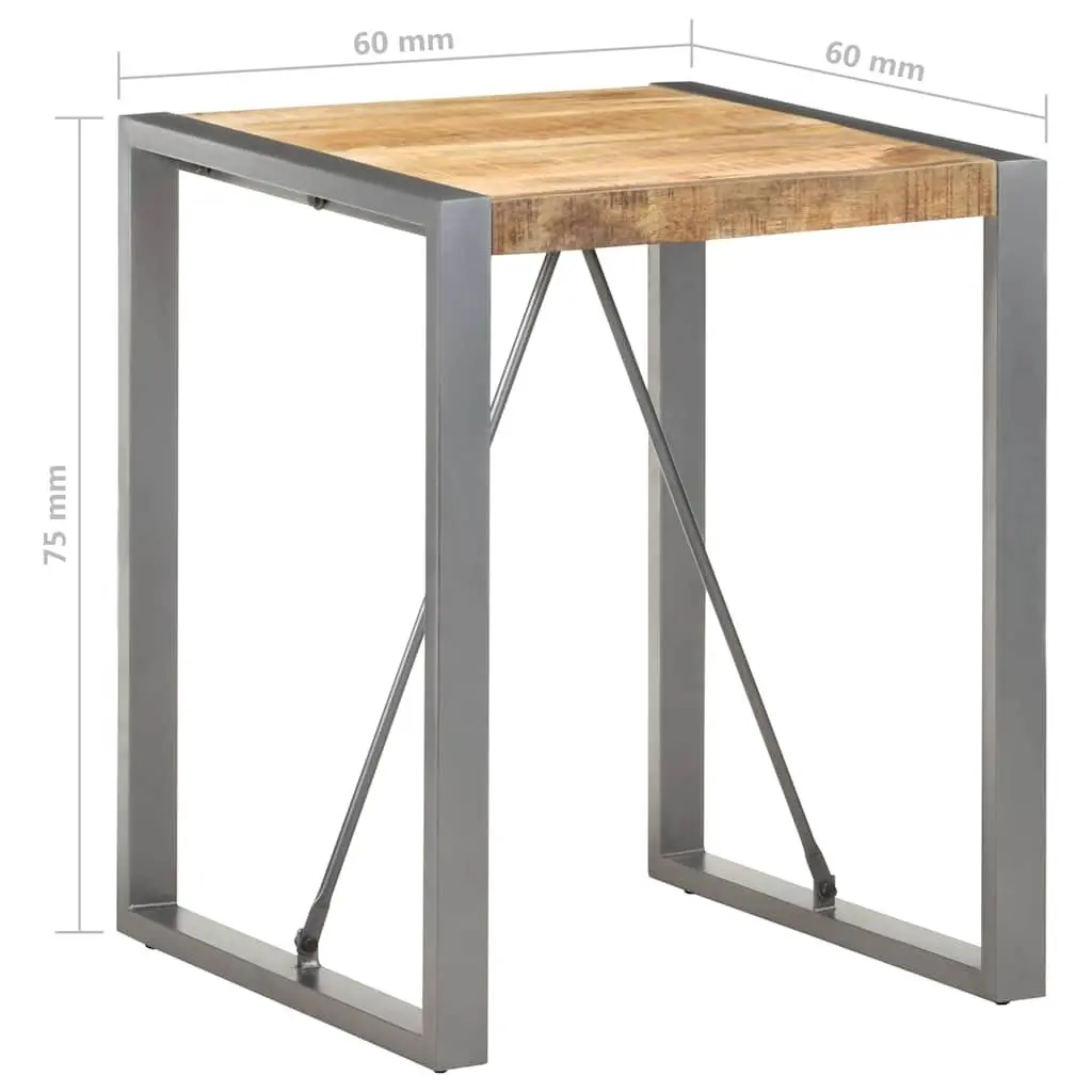 Dining Table Industrial Style Solid Rough Mango Wood 60x60x75cm Grey