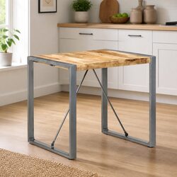 Dining Table 80x80x75 cm Made of Rough Mango Wood