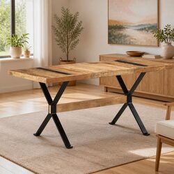 Industrial Wooden Dining Table - 160x80x76 cm