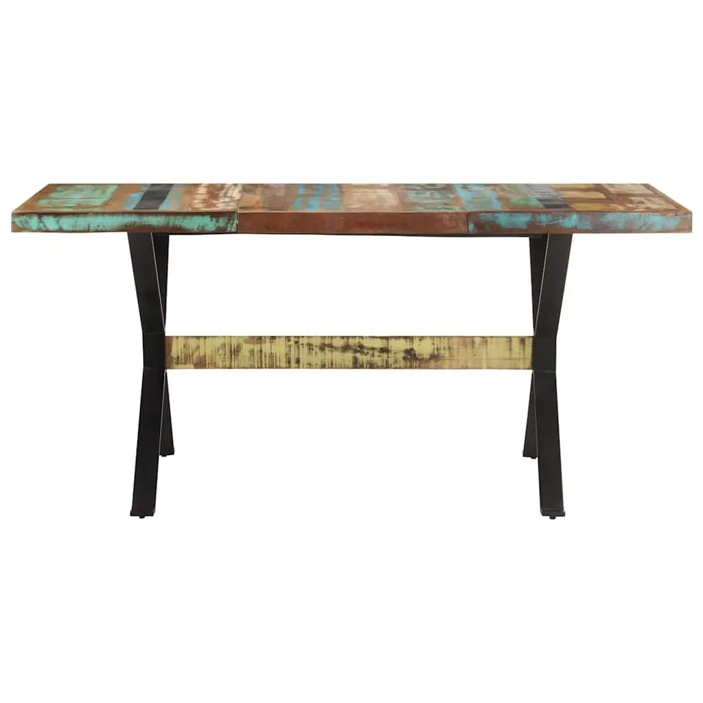Dining Table Industrial Style Solid Reclaimed Wood 160x80x76 cm Multicolour