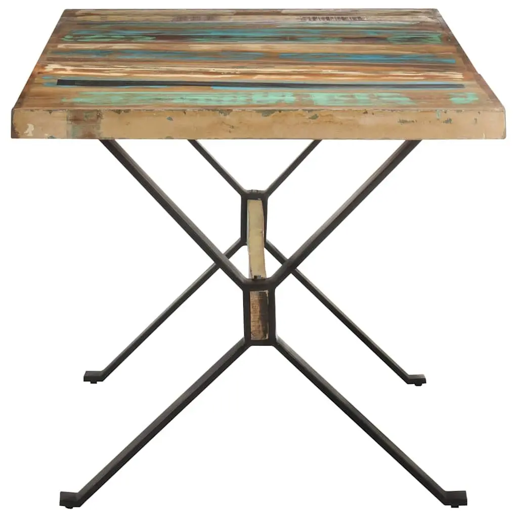 Dining Table Industrial Style Solid Reclaimed Wood 160x80x76 cm Multicolour