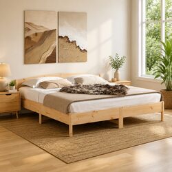 King Size Bed Frame 183x203 cm with Slatted Base