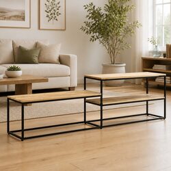 TV Cabinet 180x30x50 cm with Steel Frame and Mango Wood