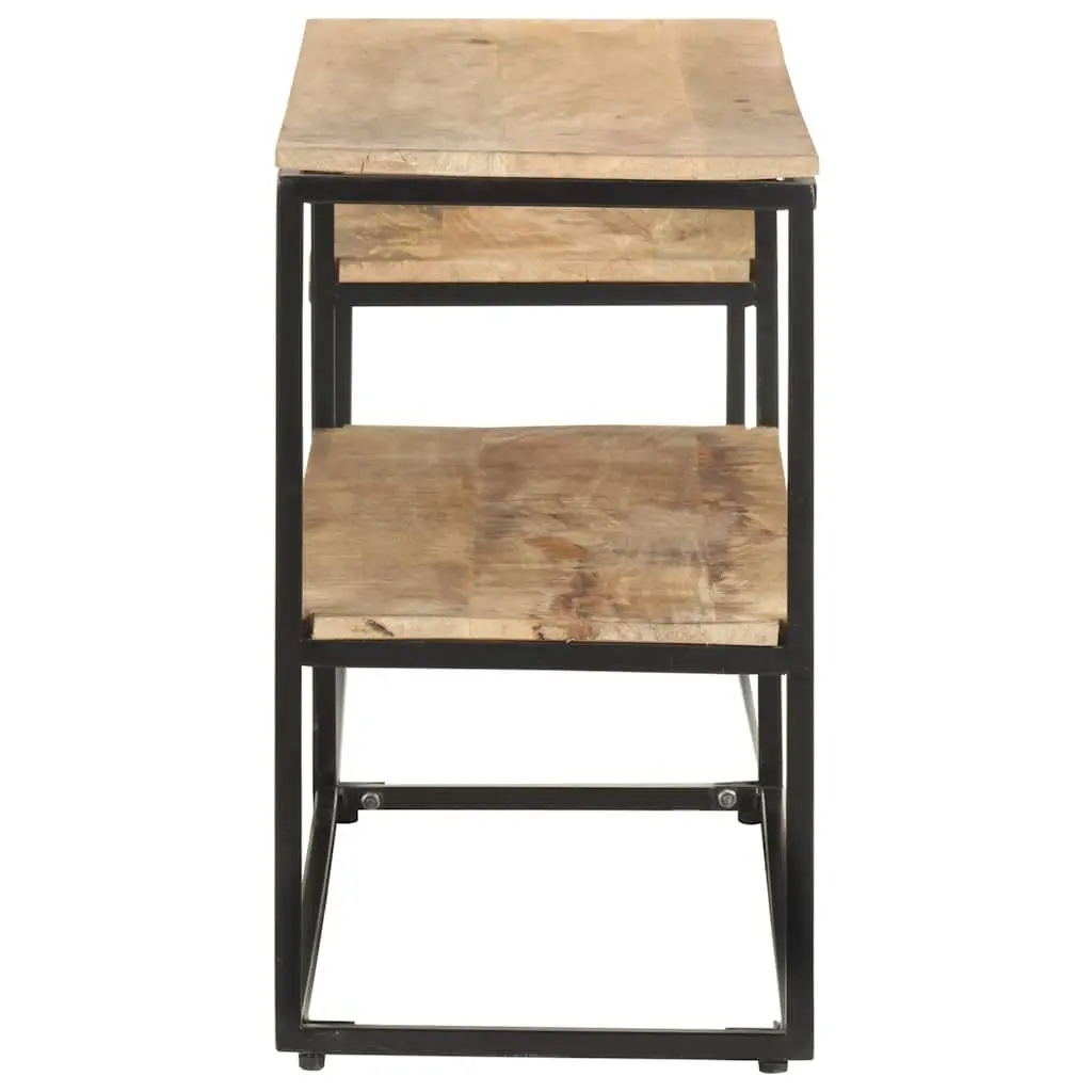 TV Cabinet Industrial Style Media Unit Rough Mango Wood 180cm Brown Storage
