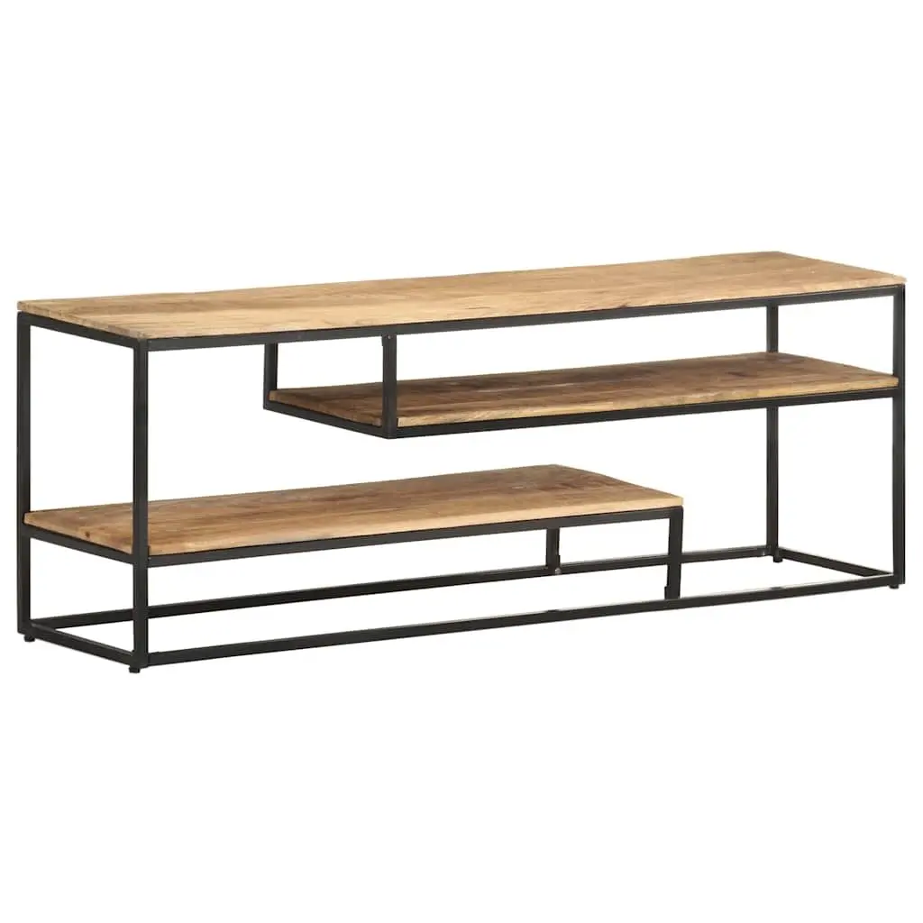 TV Cabinet Industrial Style 130x30x45cm Rough Mango Wood Brown