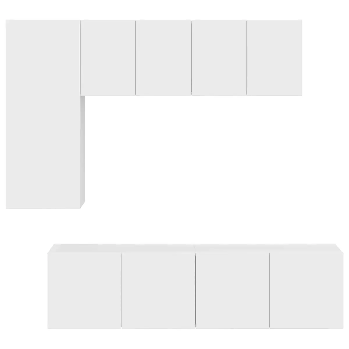 TV Wall Unit Floating Shelves Storage Cabinet 5 Piece White