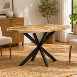 Solid Mango Wood Dining Table with Dimensions 140x80x75 cm